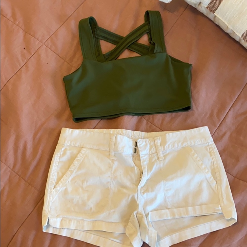 Crop top green swim top